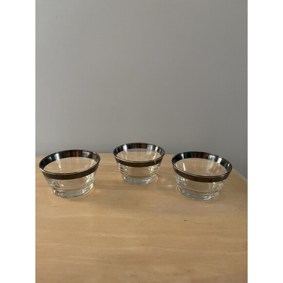 Vintage Libbey 3 Piece Glass Bowl Condiment Set w/ Wood Caddy MCM Mid Century 50 - Picture 6 of 15